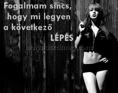 Fogalmam sincs
 
Fogalmam sincs,                 hogy mi legyen                a következő                          LÉPÉS