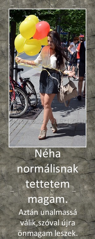 Néha normálisnak tettetem magam.
 
Aztán unalmassá válik,szóval újra önmagam leszek.