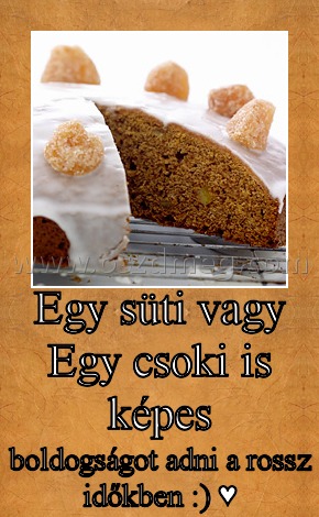 Egy süti vagy Egy csoki is képes
 
boldogságot adni a rossz időkben :) ♥