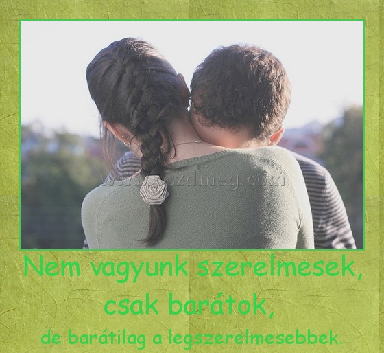 Nem vagyunk szerelmesek, csak barátok, 
 
de barátilag a legszerelmesebbek.