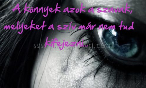 A könnyek azok a szavak
 
A könnyek azok a szavak, melyeket a szív már nem tud kifejezni...