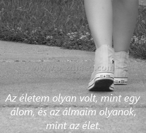 Az életem olyan volt
 
Az életem olyan volt, mint egy álom, és az álmaim olyanok, mint az élet.