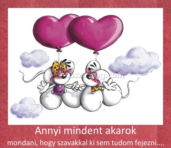 Annyi mindent akarok Annyi mindent akarok
mondani, hogy szavakkal ki sem tudom fejezni....