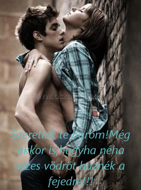 Szeretlek te barom!Még akkor
 
Szeretlek te barom!Még akkor is,hogyha néha vizes vödröt húznék a fejedre!!!