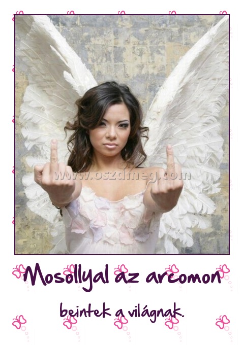 Mosollyal az arcomon Mosollyal az arcomon
beintek a világnak.