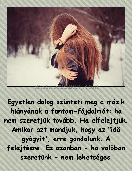 Egyetlen dolog szünteti meg a másik hiányának a fantom
 
