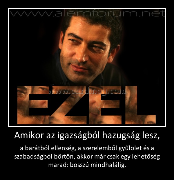 Amikor az igazságból hazugság lesz,
 
a barátból ellenség, a szerelemből gyűlölet és a szabadságból börtön, akkor már csak egy lehetőség marad: bosszú mindhalálig.