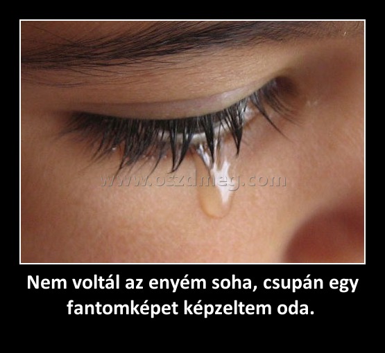 Nem voltál az enyém soha, csupán egy fantomképet képzeltem oda. 
 
